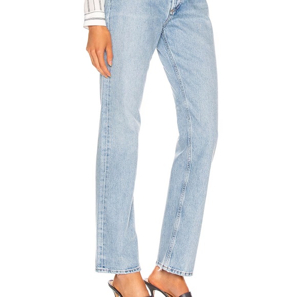Agolde LANA Light Blue Straight Leg Jeans - Picture 7 of 9